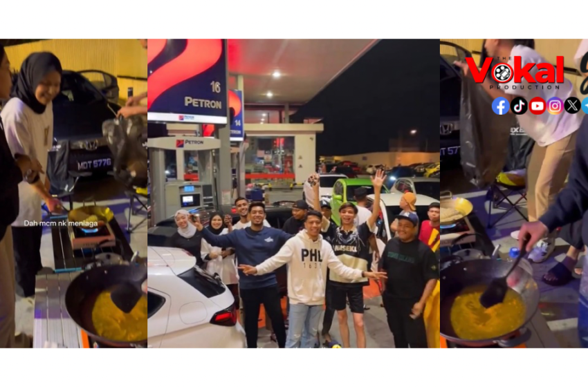 Sengaja Cari Nahas – Kumpulan Kelab Kereta Selamba Masak Di Stesen Petrol